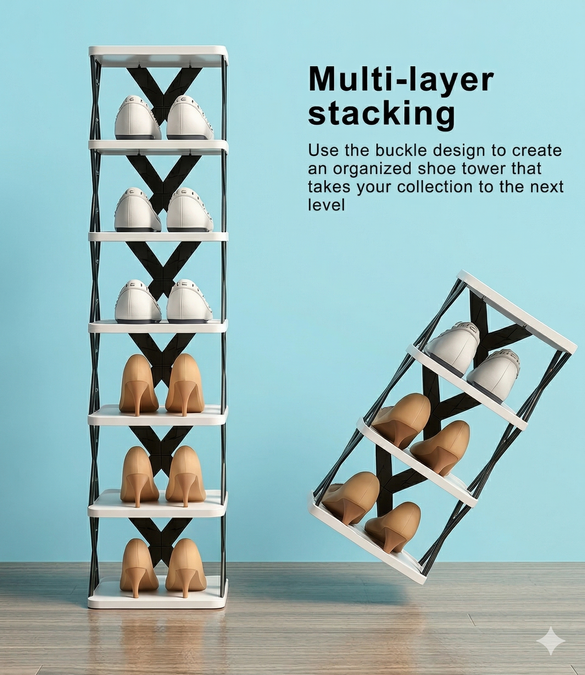 9-Tier Stackable Shoe Rack